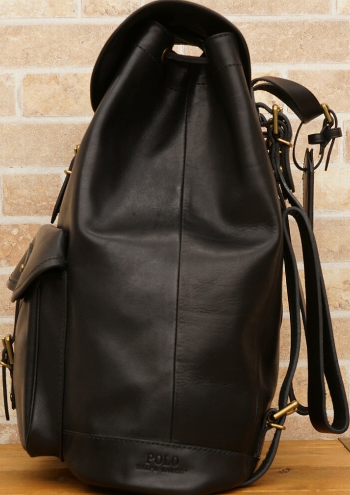 (ե) Ralph Lauren ꥢ쥶 Хåѥå ֥å  Leather Drawstring Backpack