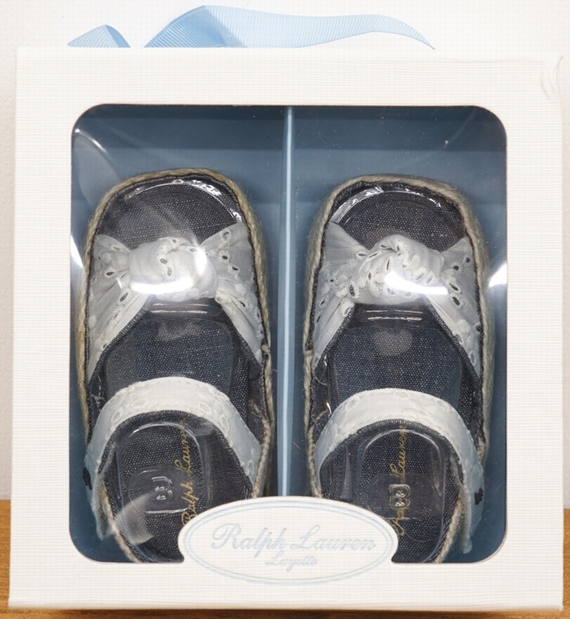 (ե) Ralph Lauren ܥ  ۥ磻 ٥ӡ Baby Sandals White