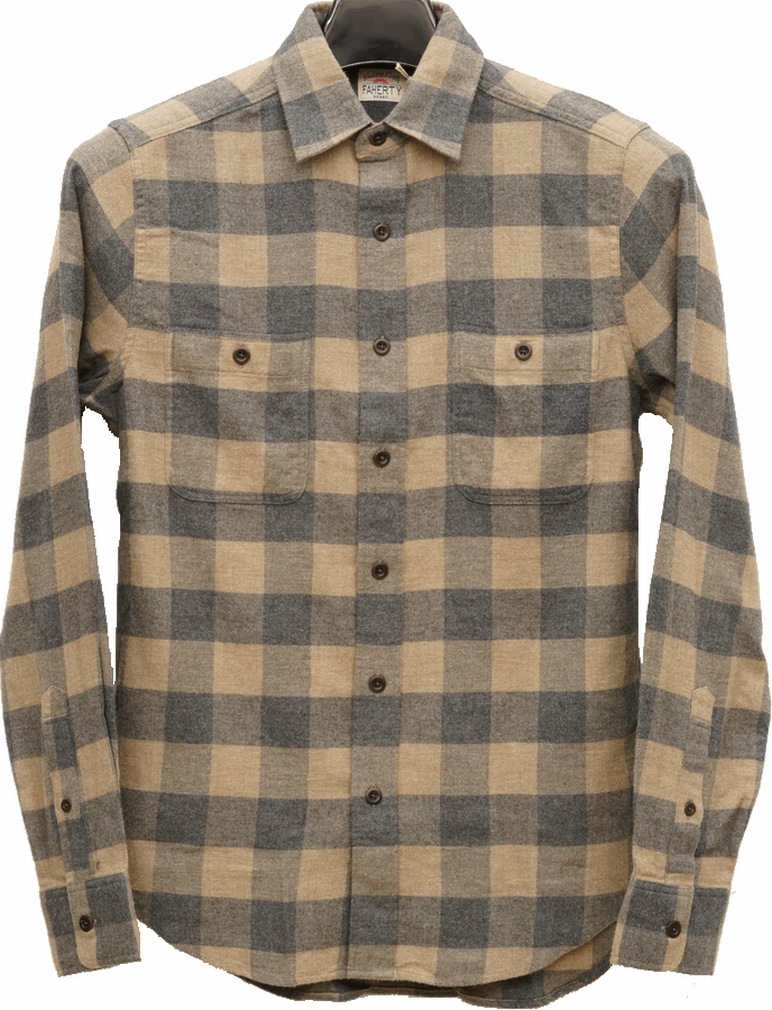 FAHERTY BRAND (�ե���ƥ� �֥���) Alpine �ե��ͥ� ����� ����� ��� Brushed Flannel Shirt Sand Charcoal Buffalo