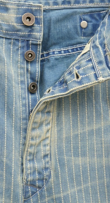 万能アイテム インディゴ染 RRL ティッキングストライプ コットン