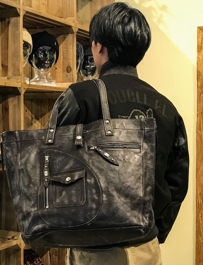(���֥륢���륨��) RRL �����ꥢ��쥶�� �⡼������������ �ȡ��ȥХå� ��� Moto Leather Tote Black