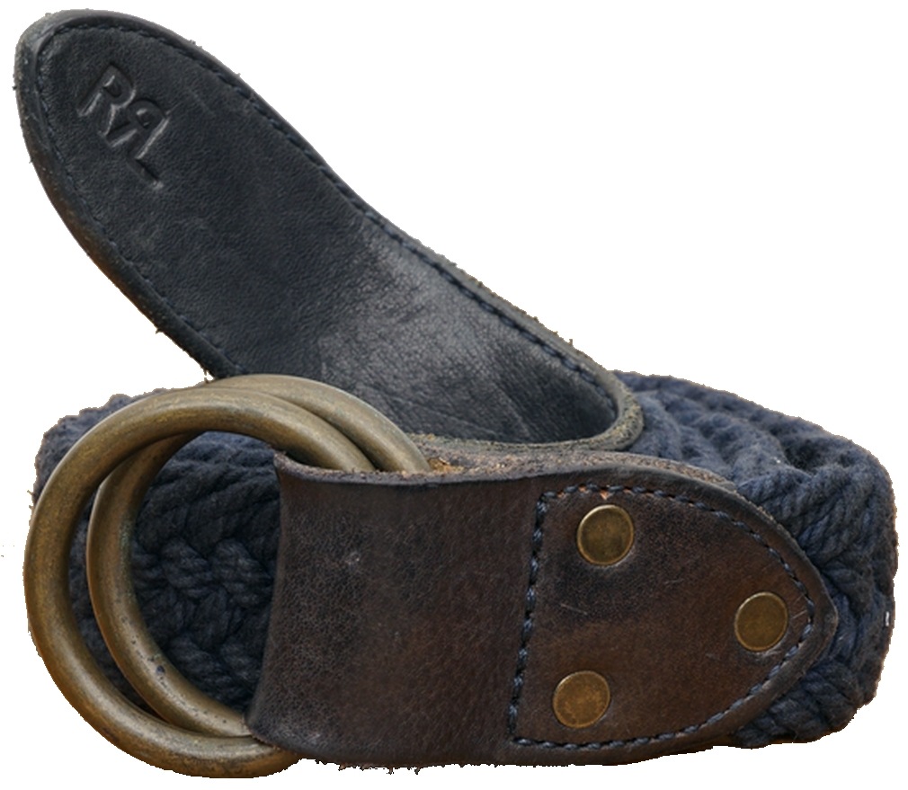(֥륢륨) RRL Providence åȥ ֥졼ǥå O ٥ ͥӡ  Leather Cotton Braided Double-O-Ring Belt