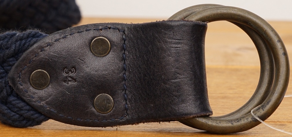 (֥륢륨) RRL Providence åȥ ֥졼ǥå O ٥ ͥӡ  Leather Cotton Braided Double-O-Ring Belt