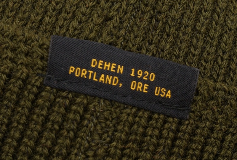 Dehen 1920(�ǡ��إ�) Made In USA ������ �˥å� �����å� ����å� ���꡼�� ��� ����ꥫ�� Wool Knit Watch Cap Dark Loden