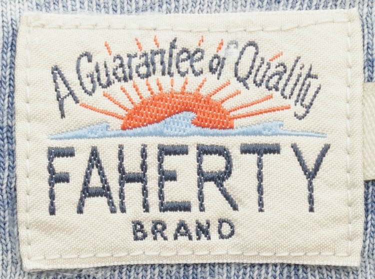 FAHERTY BRAND (�ե���ƥ� �֥���) �������� �ܡ����� �ݥ��å� T����� ����ȥ����å��� ����ǥ��� ��� Salt Wash Indigo Stripe