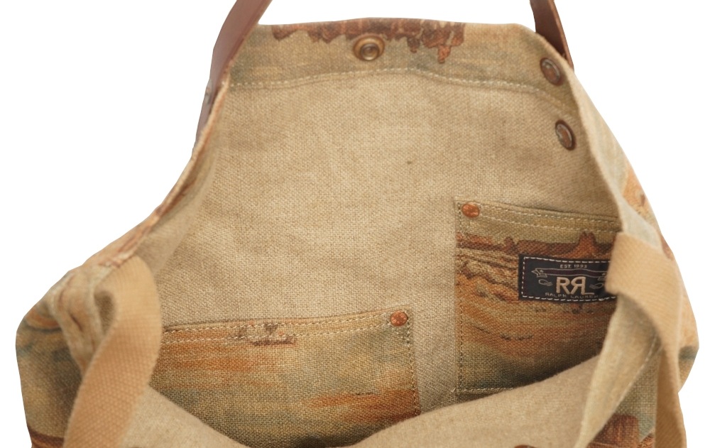 RRL(ダブルアールエル) プリンテッド キャンバス マーケット トート ...