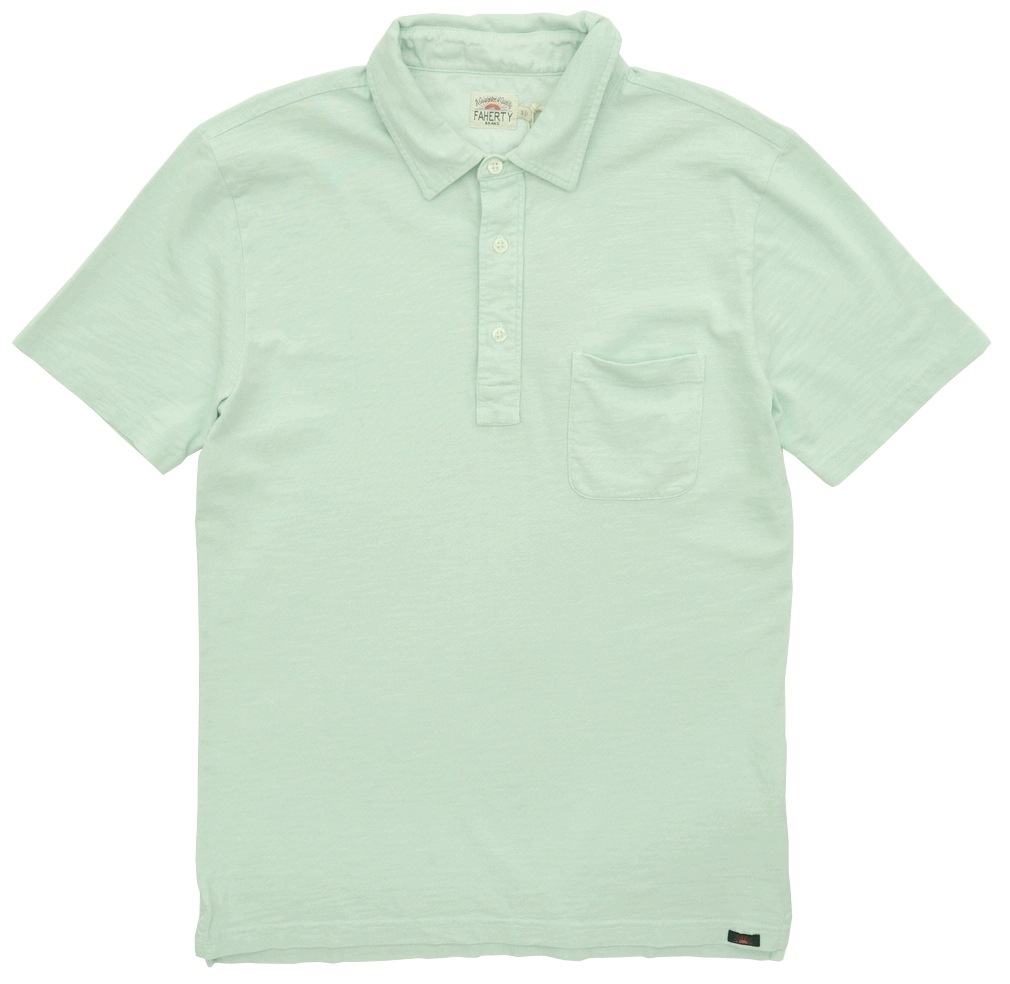 FAHERTY BRAND ガーメントダイ ポロシャツ ライトグリーン FAHERTY BRAND (ファリティ ブランド) ガーメントダイ Sun