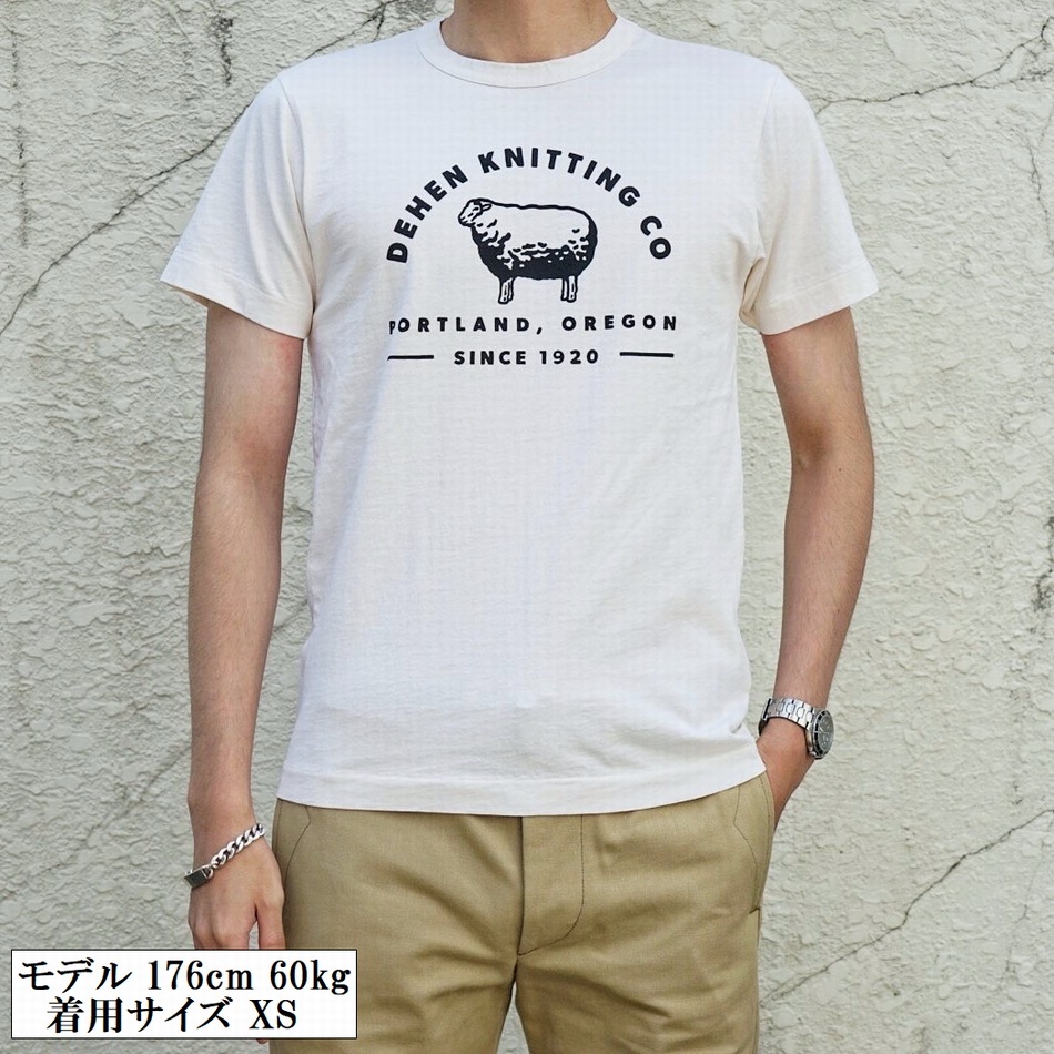 Dehen 1920(�ǡ��إ�) ���� & ������ �����꡼��ץ��� T����� �ʥ����� ������ Made In USA Dehen Knitting Co. Tee Natural