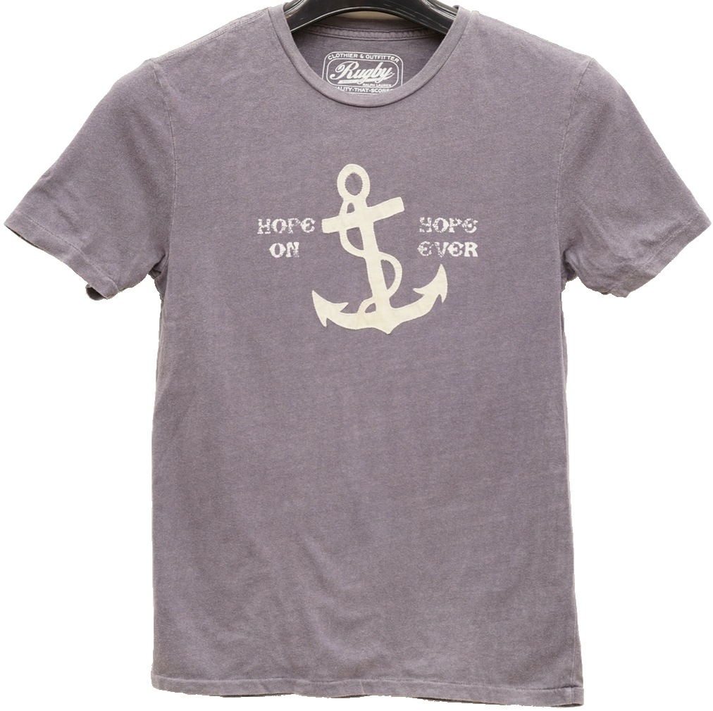 Rugby ラルフローレン ラグビー コットン アンカーロゴ 刺繍 ヴィンテージ加工 ｔシャツ パープル ラルフローレン ｔシャツ Garyu ラルフローレン Rrl通販サイト