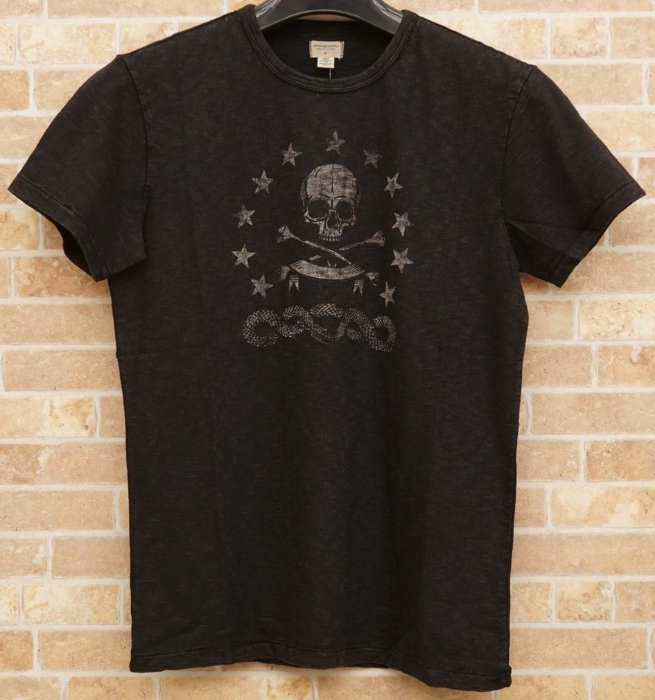 ���ե������ Denim&Supply �ǥ˥�����ץ饤 ����ֿ��� ������������� ���åȥ� �����å��� �֥�å� ��� Cotton Black T-shirt