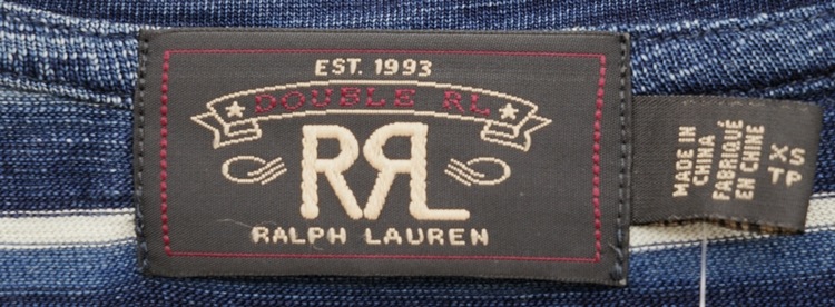 (���֥륢���륨��) RRL ����ǥ��� ���ȥ饤�ץ� ���åȥ� �ݥ��å� T����� �������� �֥롼x�ۥ磻�� ��� Striped Cotton Pocket Tshirt