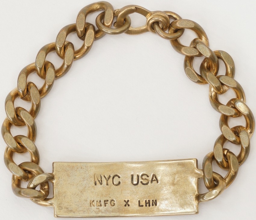 LHN Jewelry(���륨�������� ���奨�꡼) �ϥ�ɥᥤ�� ������� ID �֥쥹��å� ����� Swallow ID Bracelet Brass