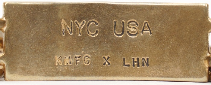 LHN Jewelry(���륨�������� ���奨�꡼) �ϥ�ɥᥤ�� ������� ID �֥쥹��å� ����� Swallow ID Bracelet Brass