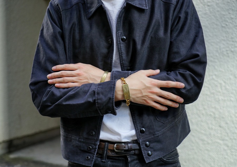 LHN Jewelry(���륨�������� ���奨�꡼) �ϥ�ɥᥤ�� ������� ID �֥쥹��å� ����� Swallow ID Bracelet Brass