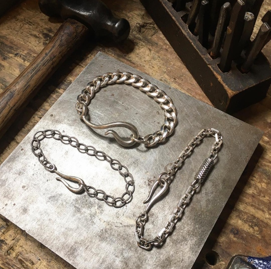 LHN Jewelry(���륨�������� ���奨�꡼) ����ꥫ�� �ϥ�ɥᥤ�� ����С��� Hiapo �������� �֥쥹��å� ��� ��˥��å��� Chain Bracelet Silver