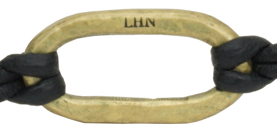 LHN Jewelry(���륨�������� ���奨�꡼) Made In USA �ϥ�ɥᥤ�� Hook and Oval Bracelet Brass �쥶�� x ��� �ܳ� �֥쥹��å� ��� ��˥��å���