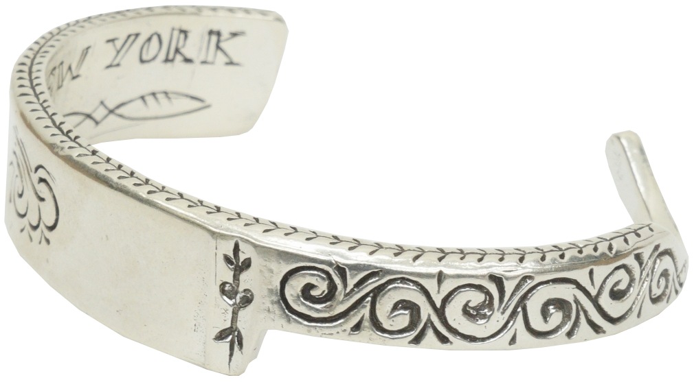 LHN Jewelry(���륨�������� ���奨�꡼) �ƹ��� �ϥ�ɥᥤ�� ����С� ���ߥ��� ���� �Х󥰥� �֥쥹��å� Straight Razor Cuff Silver