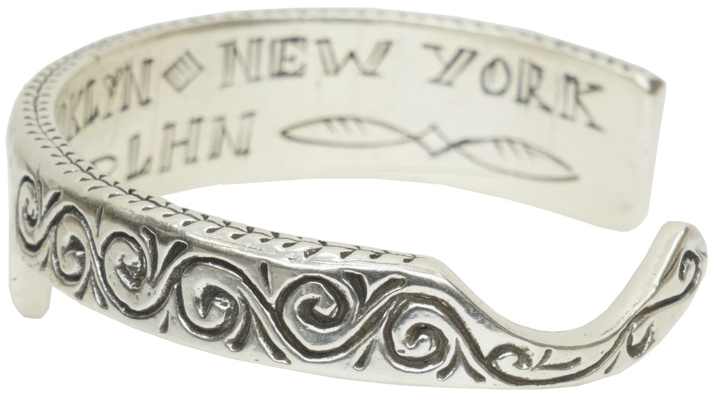 LHN Jewelry(���륨�������� ���奨�꡼) �ƹ��� �ϥ�ɥᥤ�� ����С� ���ߥ��� ���� �Х󥰥� �֥쥹��å� Straight Razor Cuff Silver