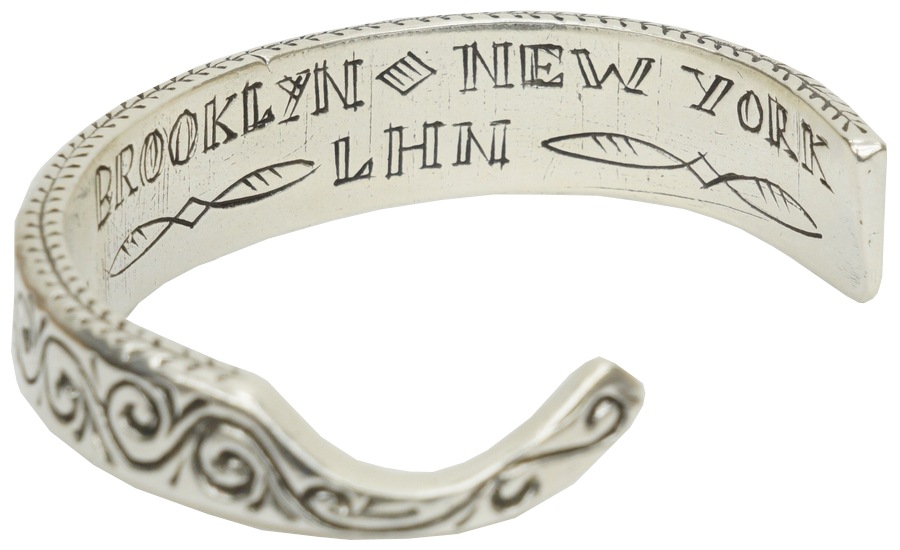 LHN Jewelry(���륨�������� ���奨�꡼) �ƹ��� �ϥ�ɥᥤ�� ����С� ���ߥ��� ���� �Х󥰥� �֥쥹��å� Straight Razor Cuff Silver