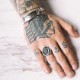 LHN Jewelry(���륨�������� ���奨�꡼) �ƹ��� �ϥ�ɥᥤ�� ����С� ���ߥ��� ���� �Х󥰥� �֥쥹��å� Straight Razor Cuff Silver