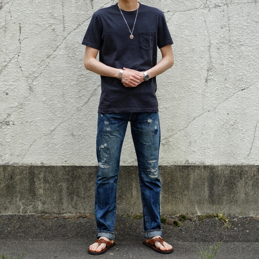 FAHERTY BRAND (�ե���ƥ� �֥���) Sunwashed �������˥å����åȥ� �ݥ��å� T����� �������ȥ��� �����å���ɥ֥�å� ���