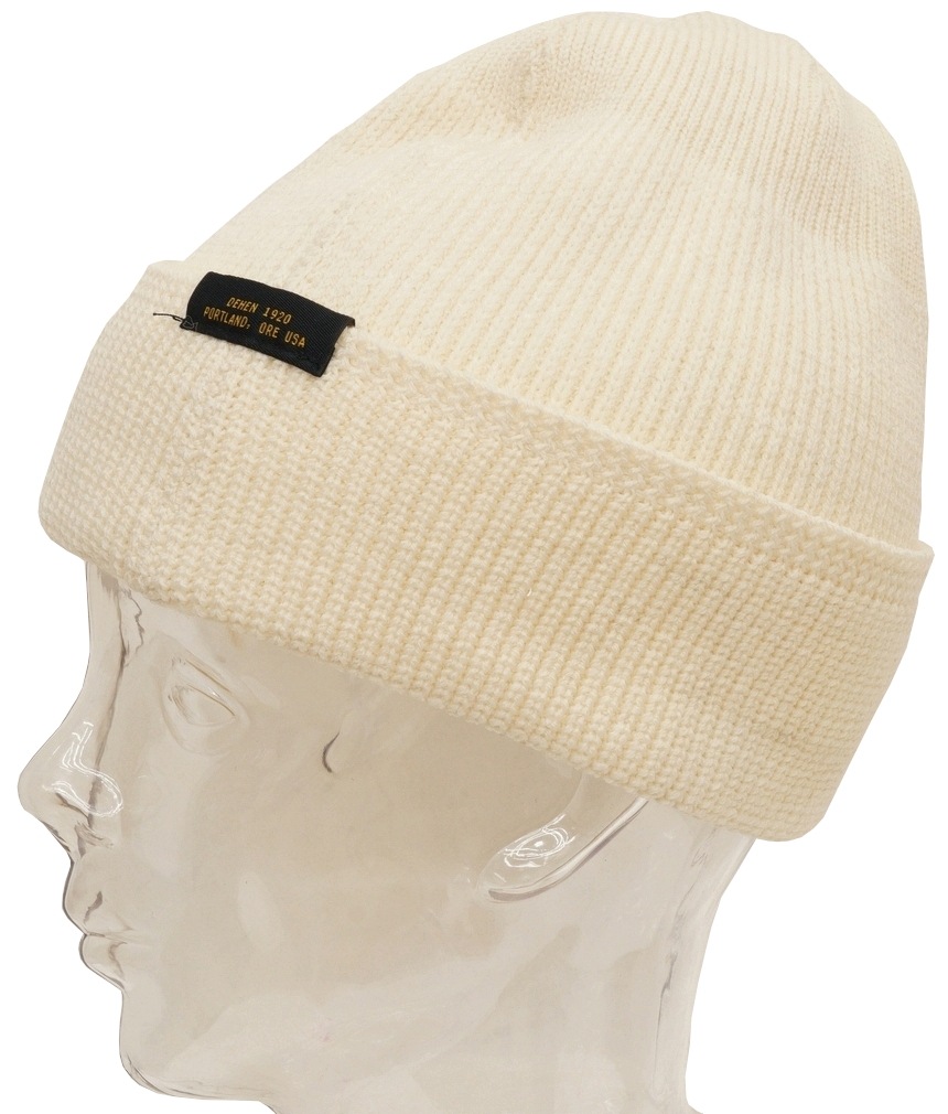 Dehen 1920(�ǡ��إ�) Made In USA ������ �˥å� �����å� ����å� �ۥ磻�� ��� ����ꥫ�� Wool Knit Watch Cap Natural