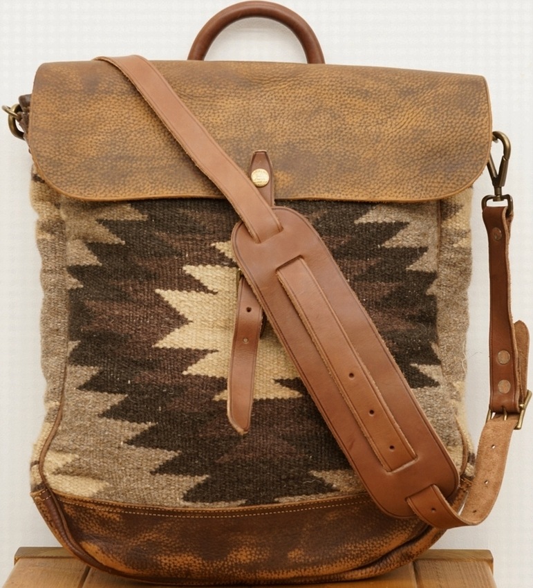 (���֥륢���륨��) RRL �쥶�� �ѥͥ�� ���ڥ��ȥ꡼ �Хå� �ͥ��ƥ��� Leather-Panel Tapestry Bag