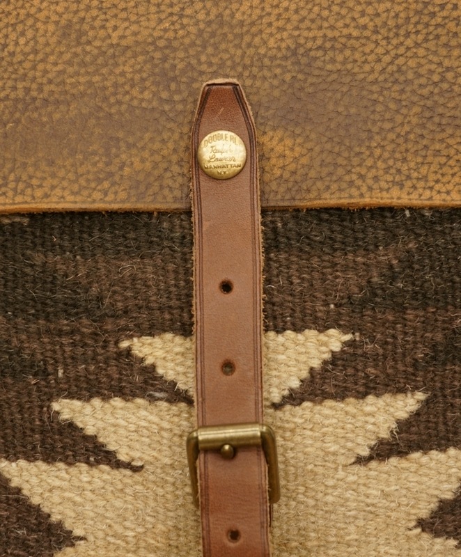 (���֥륢���륨��) RRL �쥶�� �ѥͥ�� ���ڥ��ȥ꡼ �Хå� �ͥ��ƥ��� Leather-Panel Tapestry Bag