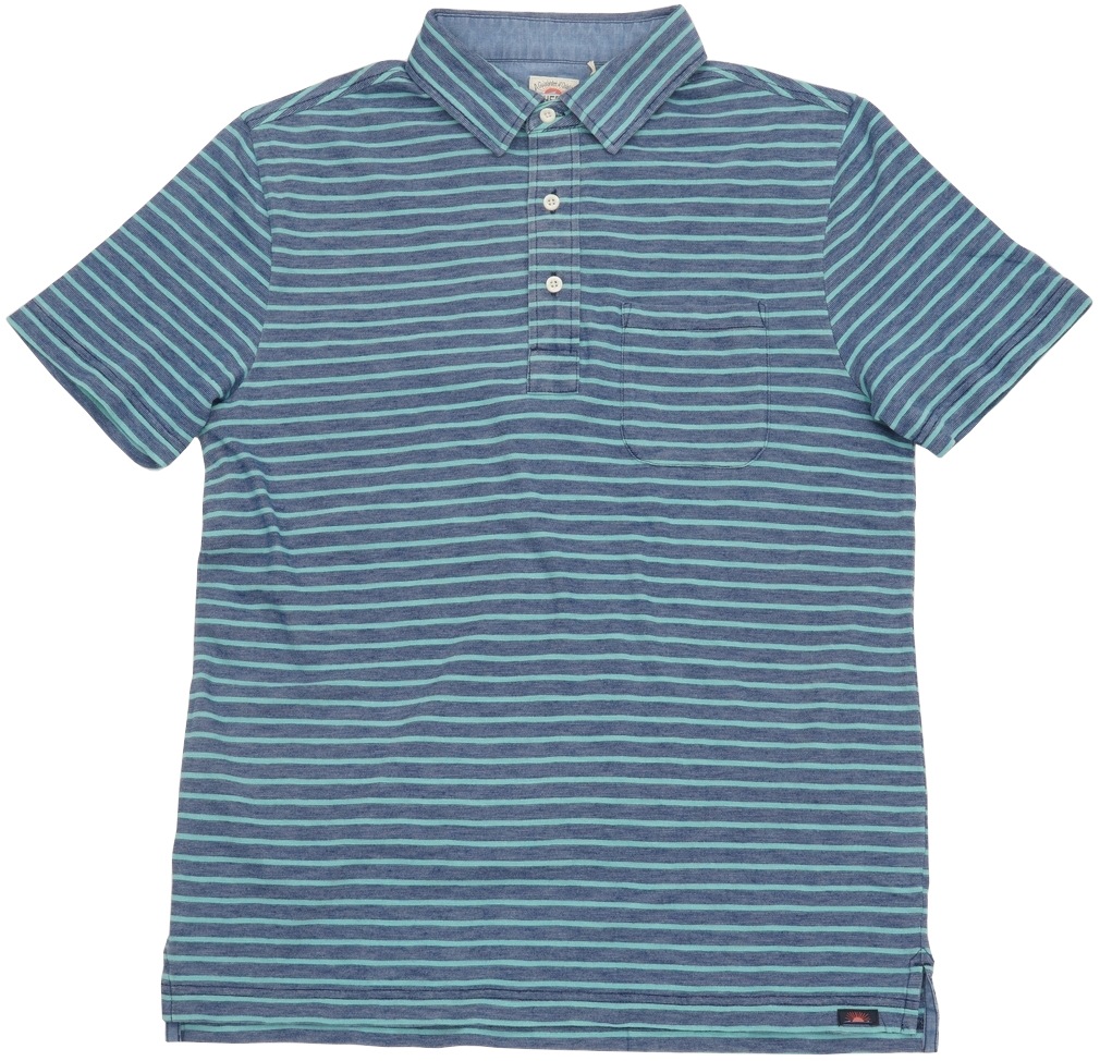 FAHERTY BRAND (ファリティ ブランド) 本藍染め ボーダー ポロシャツ 