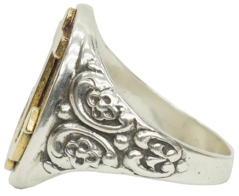 LHN Jewelry(���륨�������� ���奨�꡼) �ƹ��� �ϥ�ɥᥤ�� Ornate ���󥫡� ��� ����С� x �֥饹 ��� ��˥��å��� anchor ring silver brass