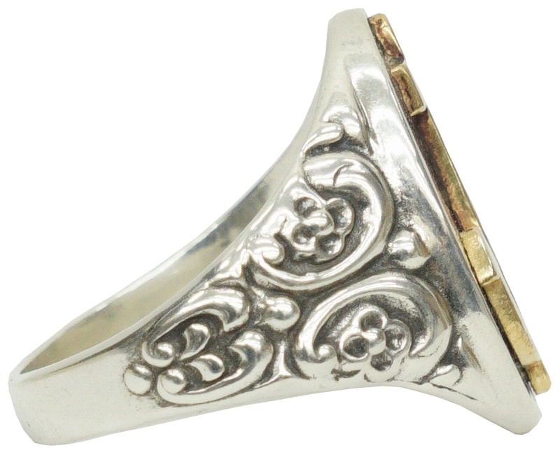LHN Jewelry(���륨�������� ���奨�꡼) �ƹ��� �ϥ�ɥᥤ�� Ornate ���󥫡� ��� ����С� x �֥饹 ��� ��˥��å��� anchor ring silver brass