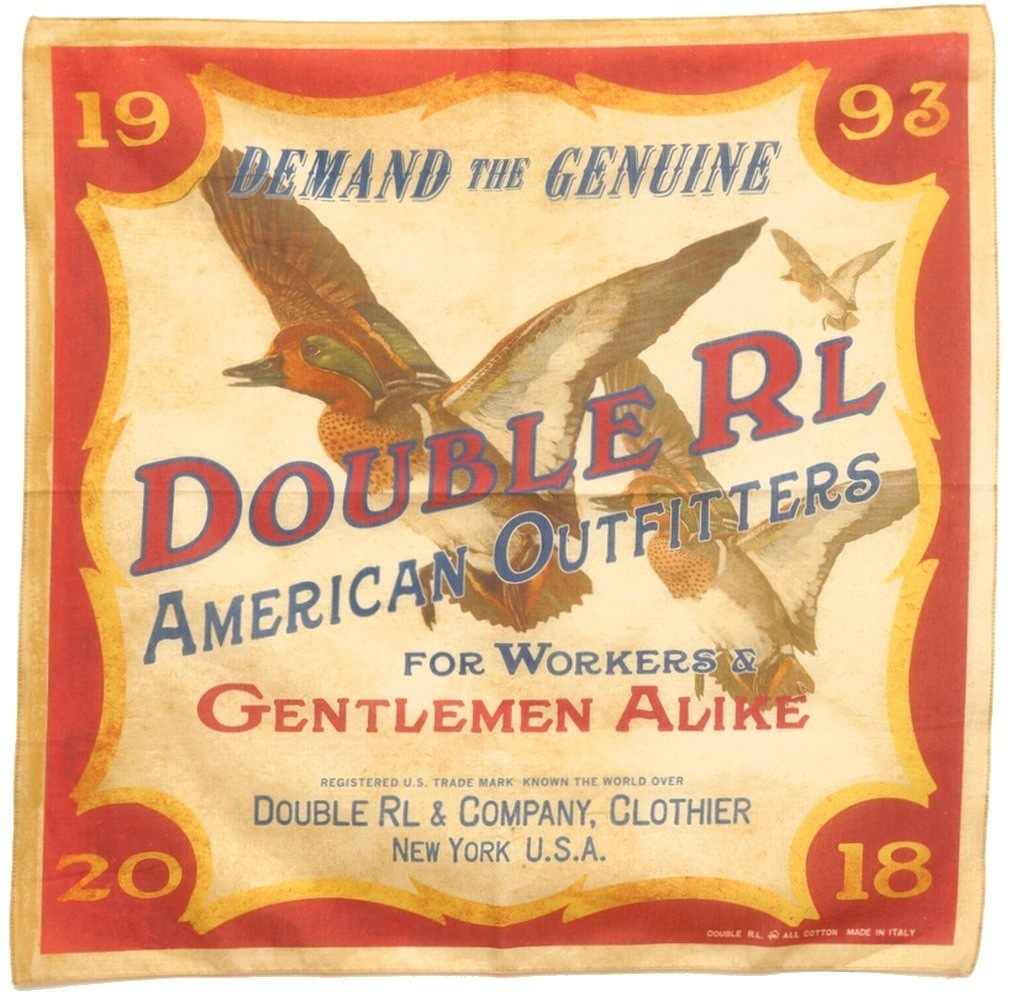 (���֥륢���륨��) RRL �����ꥢ�� ���å� �ץ��� ���åȥ� �Х���� Duck Print Cotton Bandanna