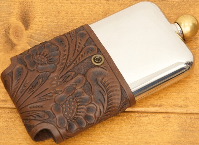 (���֥륢���륨��) RRL �ġ���� �����ӥ� �쥶�� �ҥå� �ե饹�� Tooled Leather Hip Flask