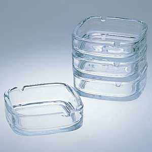 12コ】四角形ガラス灰皿「透明」｜業務用備品の通販【飲食店用品