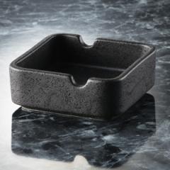 COURVOISIER 陶器製灰皿 四角形 6コ】ミニ四角黒 灰皿|業務用備品の通販【飲食店用品.jp】