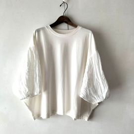 ドビー織り袖 パフスリーブ カットソー