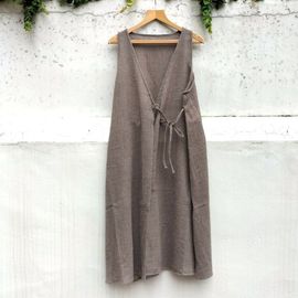 【2025秋】カシュクール風 ロングジレ（ウールガーゼ）