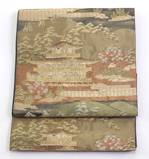 服部織物 袋帯 新品お仕立て上がり 金閣寺京景文 No 2843518