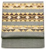 袋帯 横段鱗柄 綴れ織り 正絹 中古品 No 3543790
