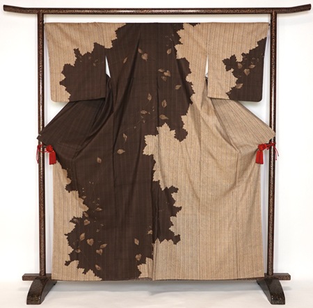 紬 訪問着 しょうざん生紬 鹿子に蔦の柄 お仕立て上がり 新古品 No