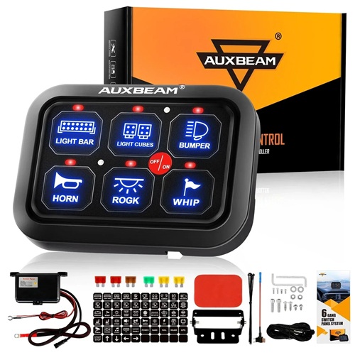 AUXBEAM 6 GANG SWITCH LED PANEL
