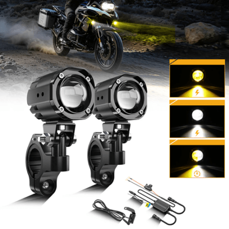 AUXBEAM バイク用 2インチ ミニデュアルカラー LEDスポットライト MT1
