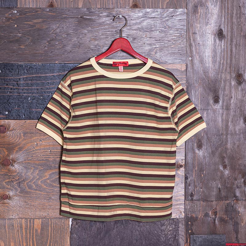 マルチボーダーｔシャツ イエロー ブラウン グリーン ベージュ Evisu エヴィス ジーンズ 公式オンラインストア