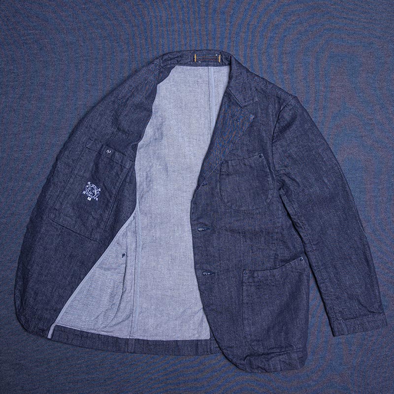 独特な エヴィスyamaneシカゴジャケット ストライプデニム テーラード