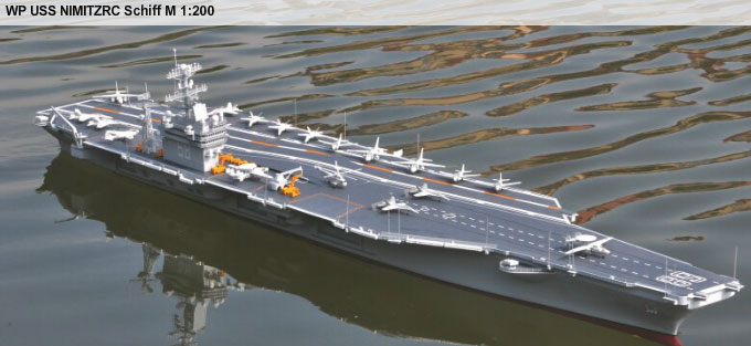 Graupner 1/200 USS空母ミニッツ塗装済完成品（WP USS NIMITZ RC