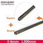 �ե쥭���֥륷��ե� Flexible Axle (Round & Square) in Reverse Dia. =4mm Side=3.5X3.5mm Length=300mm   510B31-R