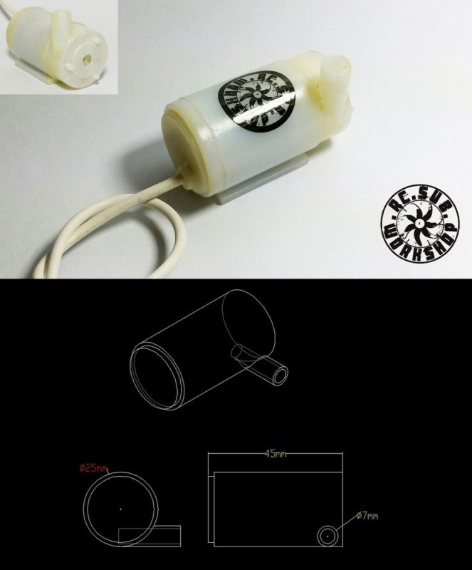 RC-SUB ������ѥХ����饹�����ݥ�ס�RC Submarine Bow Thruster Submersible Mini High Flow Water Pump Type XS��