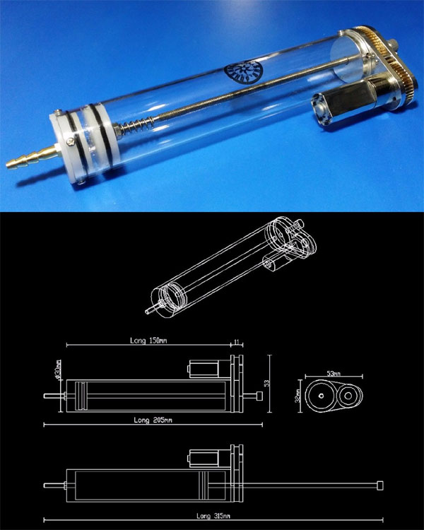 RC-SUB  �ޥ��������ԥ��ȥ�Х饹�ȥ���70ml��Micro Submarine Piston Tanks( 70mL - Piston Tanks Long Can Custom Made )��