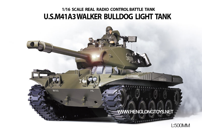 HengLong 1/16 US M41A3 ֥ɥå2.4GHzץ饭㥿ԥ顦BBɡȯ͡US M41A3 Walker Bulldog Tank plastic Tracks 3839-1