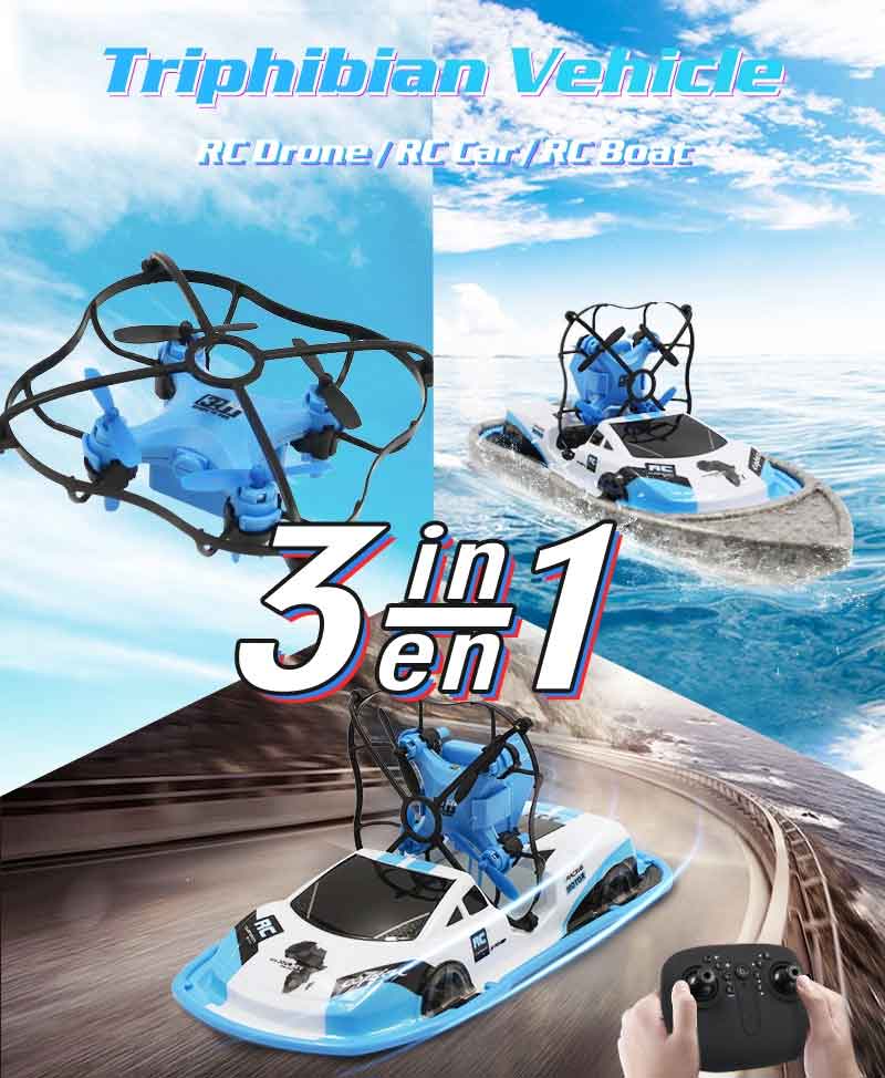 ラジコンボート ミニドローン 陸水空 トリプル対応 プロペラ式 ラジコンボート ミニドローン 陸水空 トリプル対応 プロペラ式